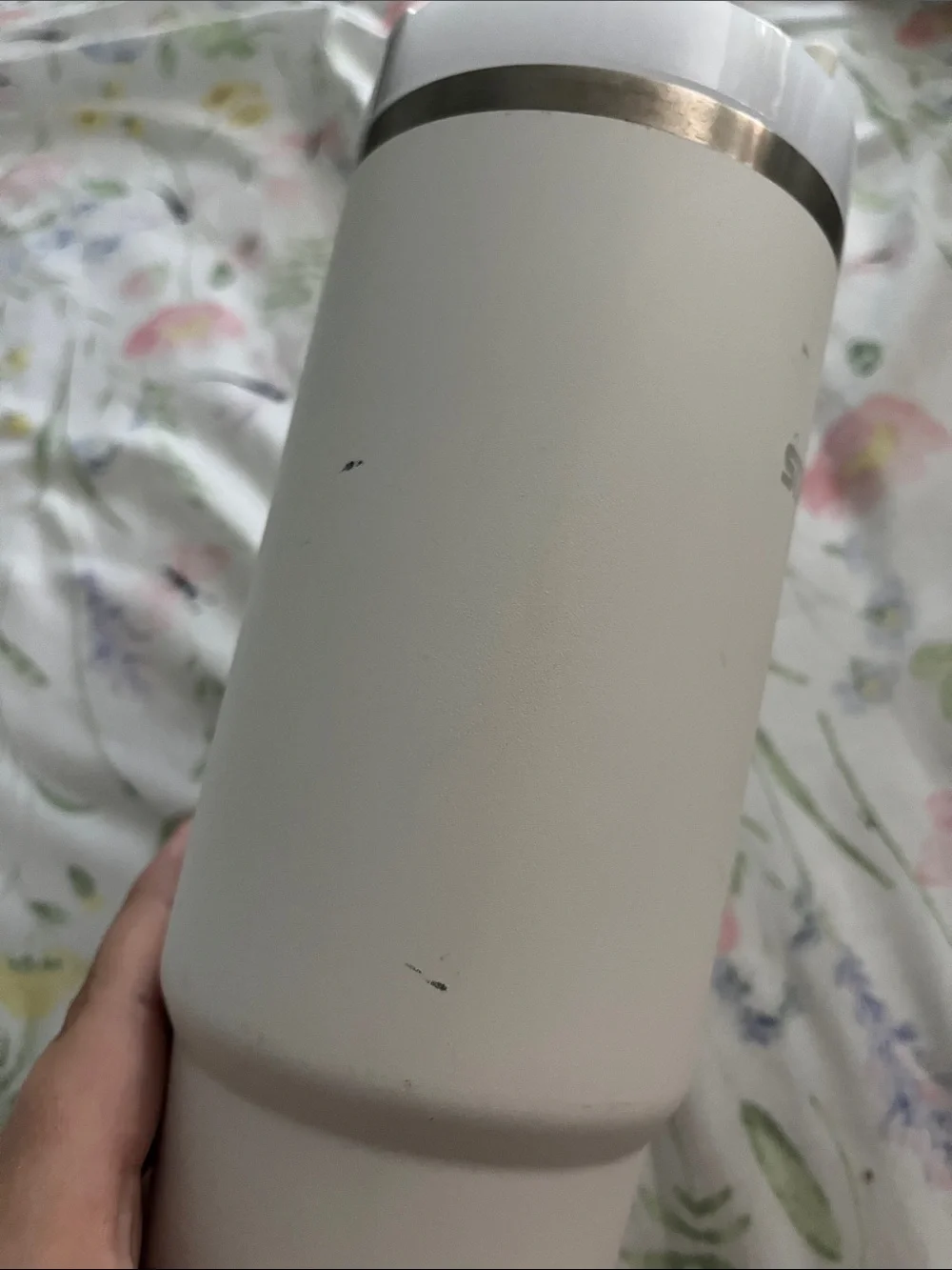 Stanley White Insulated Tumbler with Handle and Straw